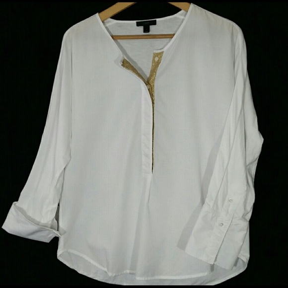 J.Crew top with pretty gold detail!! - Picture 1 of 5